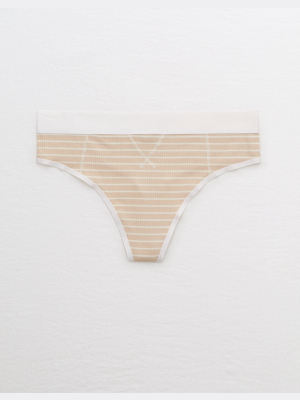 Aerie Ribbed High Waisted Thong Underwear