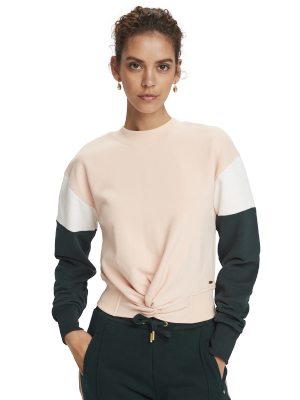 Recycled Color-block Knotted Sweatshirt