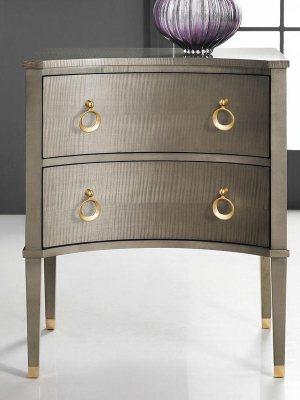 Concave Bedside Chest-grey Sycamore