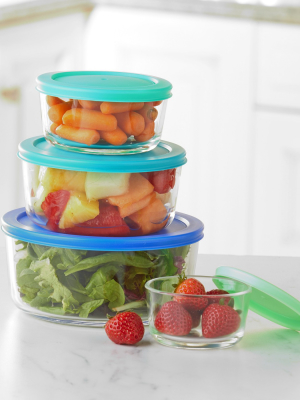 Lakeside Glass Food Storage Jars With Matching Sized Lids - 4 Containers With Lids