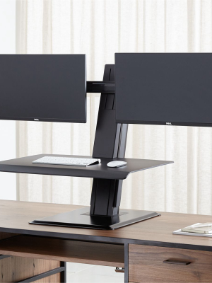 Humanscale ® Black Dual Monitor Quickstand Eco Standing Desk Converter