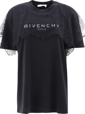 Givenchy Lace Overlay Logo T-shirt