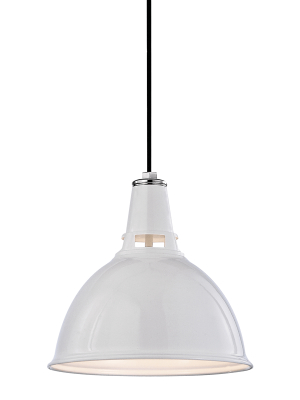 Hudson Valley Lighting Lydney Pendant - White & Polish Nickel Combo & White