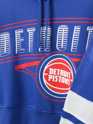 Women's Pistons Overtime Striped Fleece Hoodie