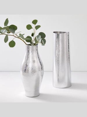 Hammered Metal Vases