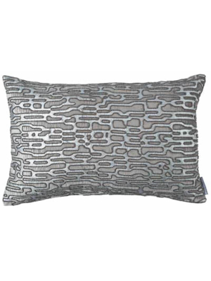 Christian Small Lumbar Pillow, Platinum With Silver Beads