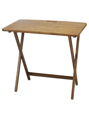 Folding Table With Solid American Red Oak - Flora Home