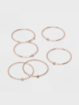 Clear Stones Ring Set - A New Day™ Rose Gold