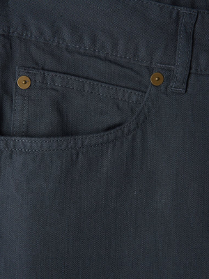 Billy Reid Cotton Linen 5 Pocket Pant, Carbon Blue
