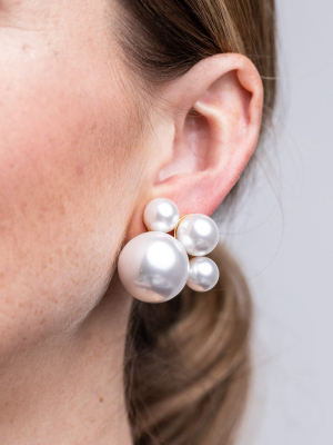 Pearl Cluster Clip Earring