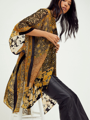 Beguiled Patchwork Burnout Velvet Kimono