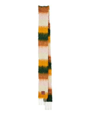 Narrow Striped Wool-mohair Scarf