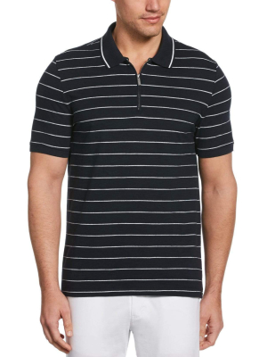 Stripe Quarter Zip Polo