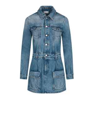 Redvalentino Denim Buttoned Playsuit