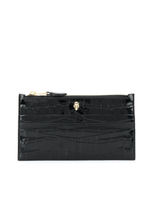 Alexander Mcqueen Skull Embossed Zipped Wallet