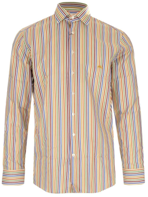 Etro Logo Embroidered Striped Shirt