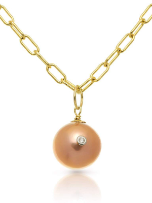 14kt Yellow Gold Grace Champagne Pearl Pendant Charm