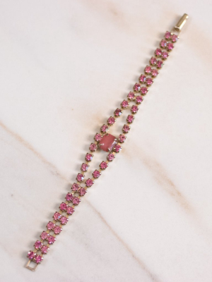 Vintage Pink Rhinestone Bracelet