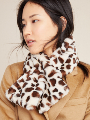 Etta Leopard Faux Fur Scarf