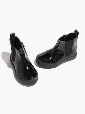 Black Patent Chelsea Boot Sneaker