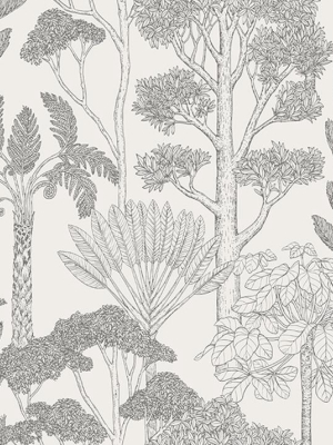 Katie Scott Trees Wallpaper Off White