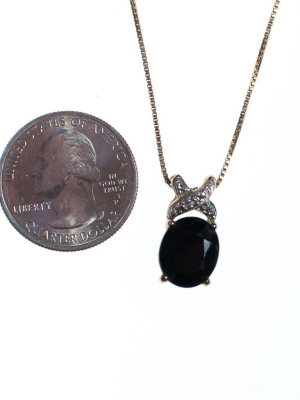 Vintage Sapphire Pendant Necklace Set In 18kt Gold Over Sterling Silver