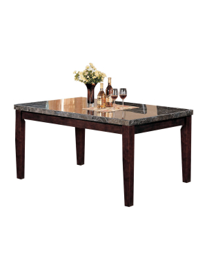 Danville Dining Table Marble Black/walnut Brown - Acme Furniture