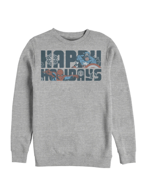 Men's Marvel Happy Holiday Heroes Sweatshirt