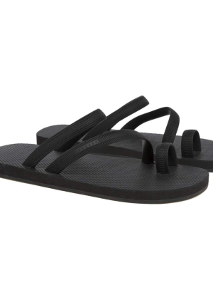 Black Flip-flop With Asymmetric Caged Upper