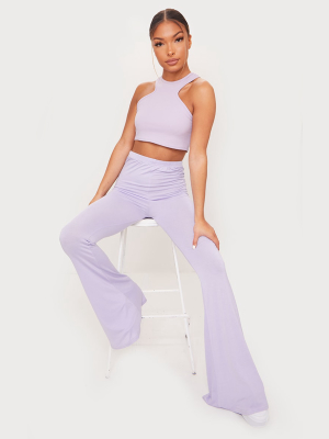 Lilac Jersey Flared Pants
