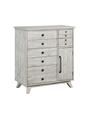 Santa Clara 7 Drawer And 1 Door Chest White - Treasure Trove Accents