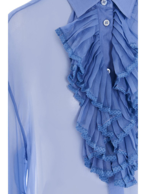 Maison Margiela Ruffled Bib Sheer Shirt