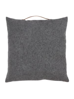 18"x18" Chenille Pillow With Handle Poly Filled Square Throw Pillow - Saro Lifestyle