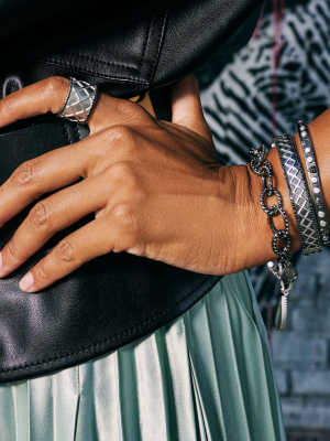 Criss Cross And Pavé Hinge Bangle