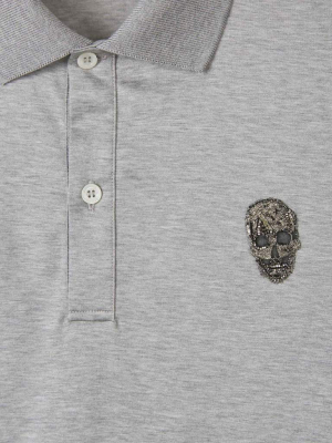 Alexander Mcqueen Skull Embellished Polo Shirt