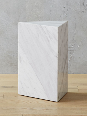 Tri White Marble Side Table