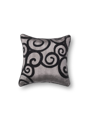 Grey & Black Beaded Pillow