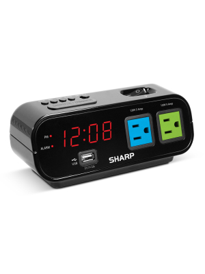 Outlet Digital Alarm Clock Black - Sharp