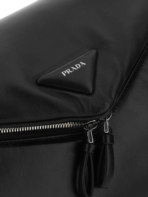 Prada Logo Patch Padded Shoulder Bag