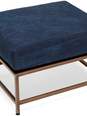 Inheritance Ottoman - Antique Copper/indigo Canvas