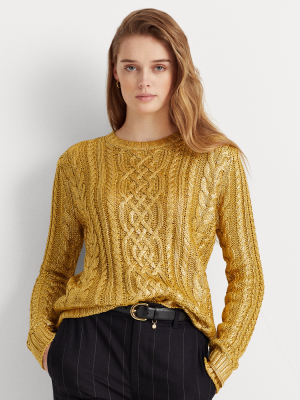 Foiled Cable-knit Sweater