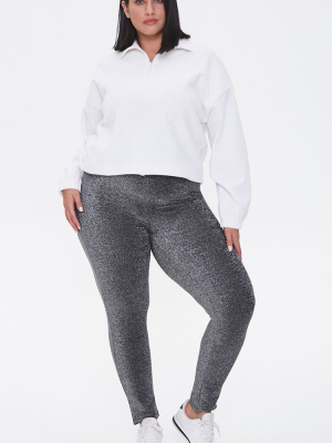 Plus Size Glitter Knit Leggings