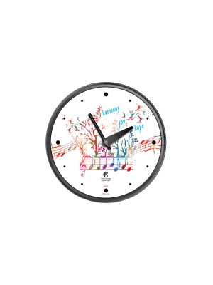 12.75" X 1.5" Harmony Joy Hope Decorative Wall Clock Black Frame - By Chicago Lighthouse