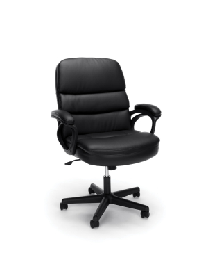 Executive Leather Managers Chair Black - Ofm