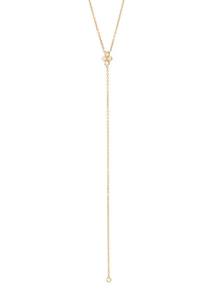 14k Quad Diamond Lariat Necklace