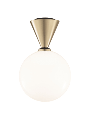 Piper 1 Light Large Flush Mount - Aged Brass/black