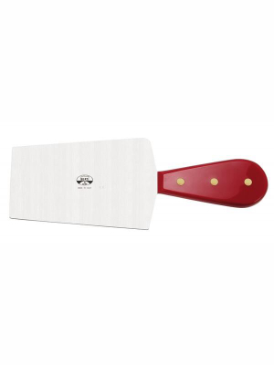 Trapezium Cheese Knife - Red Lucite Handle