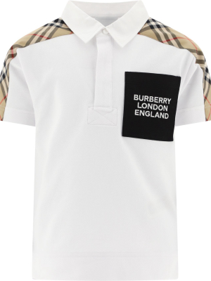 Burberry Kids Logo Printed Pocket Polo Shirt