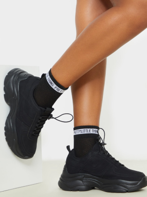 Black High Arch Chunky Sole Sneaker