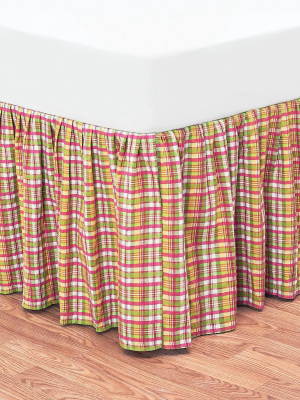 C&f Home Hot Pink Plaid Bed Skirt